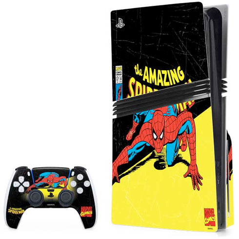 Marvel Classic Comics The Amazing Spider-Man PS5 Pro Disk Bundle Skin
