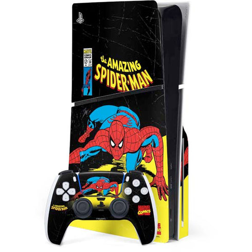 Marvel Classic Comics The Amazing Spider-Man PS5 Slim Disk Bundle Skin