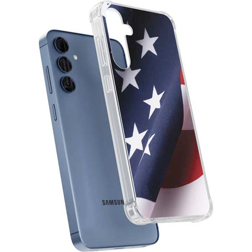The American Flag Galaxy A55 5G Clear Case
