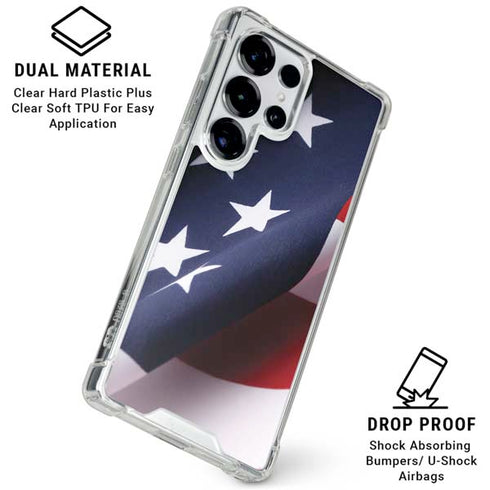 The American Flag Galaxy S25 Ultra Clear Case