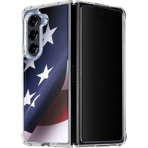 The American Flag Galaxy Z Fold5 5G Clear Case