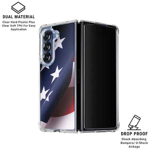The American Flag Galaxy Z Fold6 Clear Case