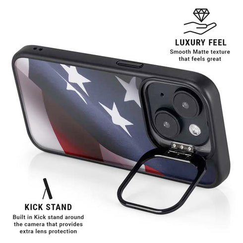 The American Flag iPhone 15 Plus Kickstand Case