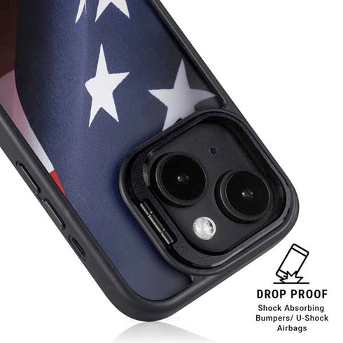 The American Flag iPhone 15 Plus Kickstand Case