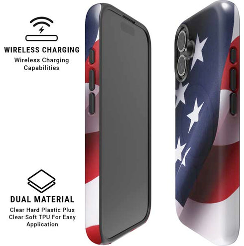 The American Flag iPhone 16 Plus Magsafe Impact Case
