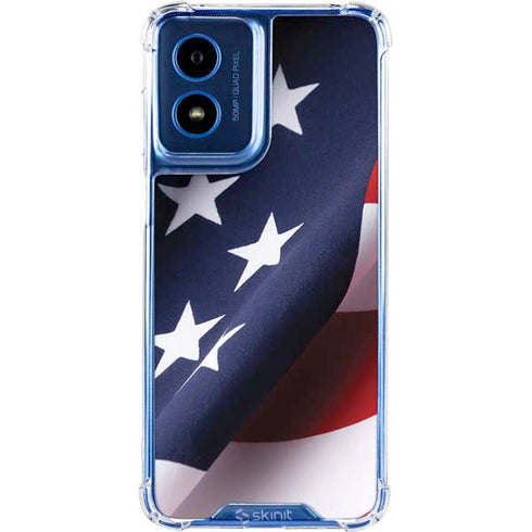 The American Flag Moto G Play 4G (2024) Clear Case