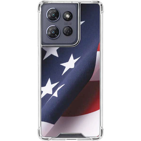 The American Flag Moto G Play 5G (2025) Clear Case