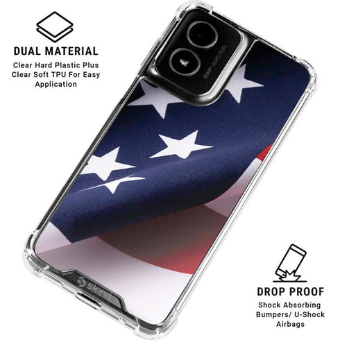 The American Flag Moto G Power 5G (2024) Clear Case