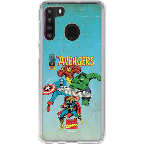 Marvel Classic Comics The Avengers Galaxy A21 Clear Case