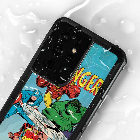 Marvel Classic Comics The Avengers Galaxy S24 Ultra Waterproof Case