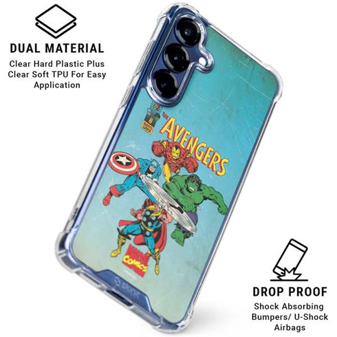 Marvel Classic Comics The Avengers Galaxy S25 Plus Clear Case