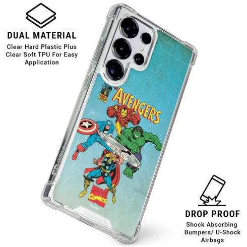 Marvel Classic Comics The Avengers Galaxy S26 Ultra Clear Case