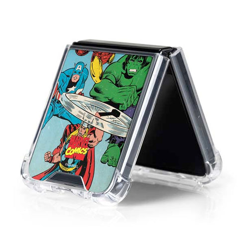 Marvel Classic Comics The Avengers Galaxy Z Flip5 5G Clear Case