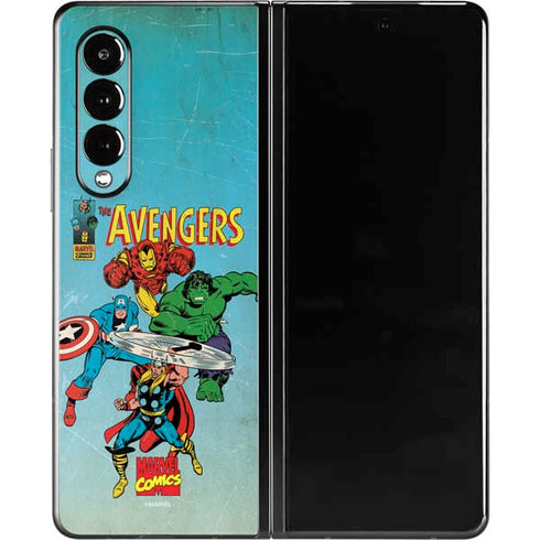 Marvel Classic Comics The Avengers Galaxy Z Fold3 5G Skin
