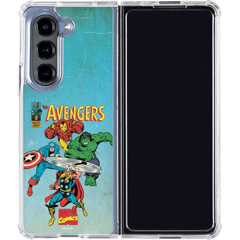 Marvel Classic Comics The Avengers Galaxy Z Fold5 5G Clear Case