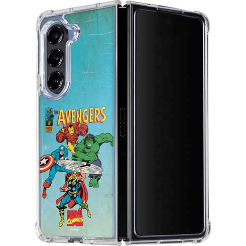 Marvel Classic Comics The Avengers Galaxy Z Fold5 5G Clear Case