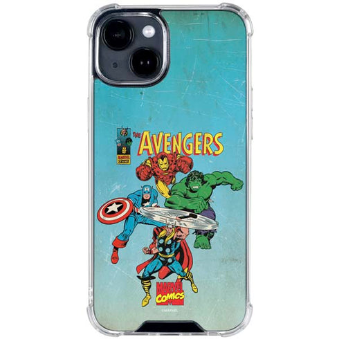 Marvel Classic Comics The Avengers iPhone 15 Plus Clear Case