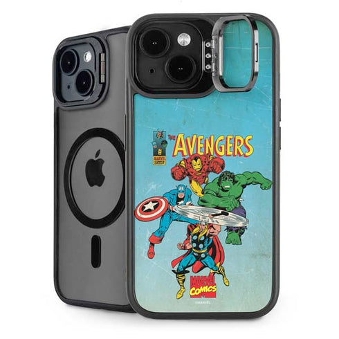 Marvel Classic Comics The Avengers iPhone 15 Plus Kickstand Case