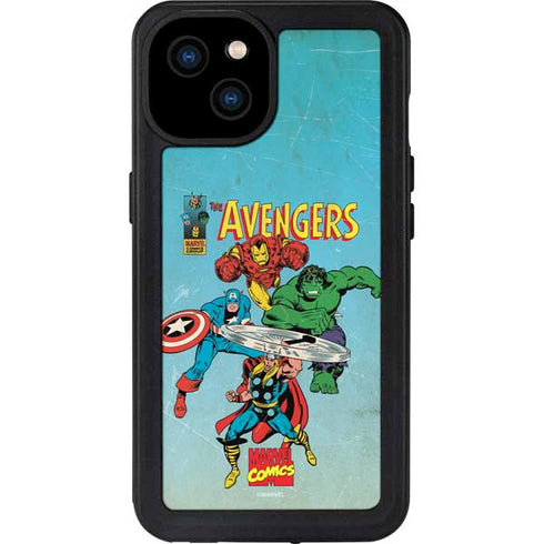 Marvel Classic Comics The Avengers iPhone 15 Plus Waterproof Case