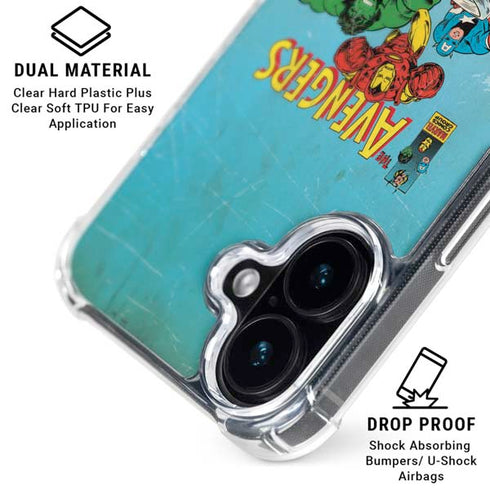 Marvel Classic Comics The Avengers iPhone 16 Clear Case
