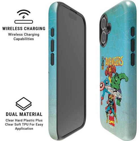 Marvel Classic Comics The Avengers iPhone 16 Magsafe Impact Case