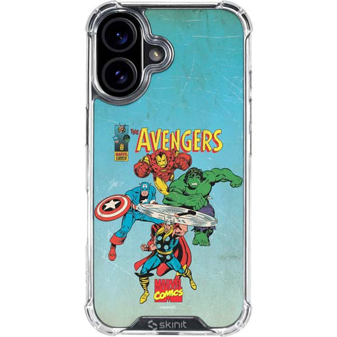 Marvel Classic Comics The Avengers iPhone 16 Plus Clear Case