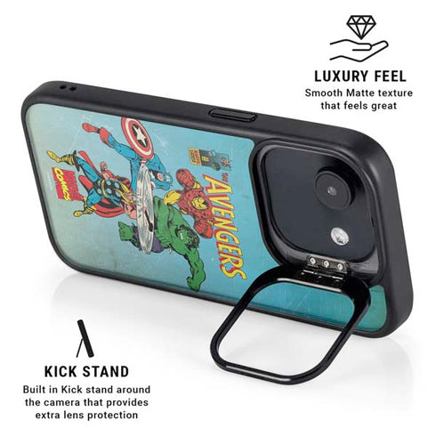 Marvel Classic Comics The Avengers iPhone 16e Kickstand Case