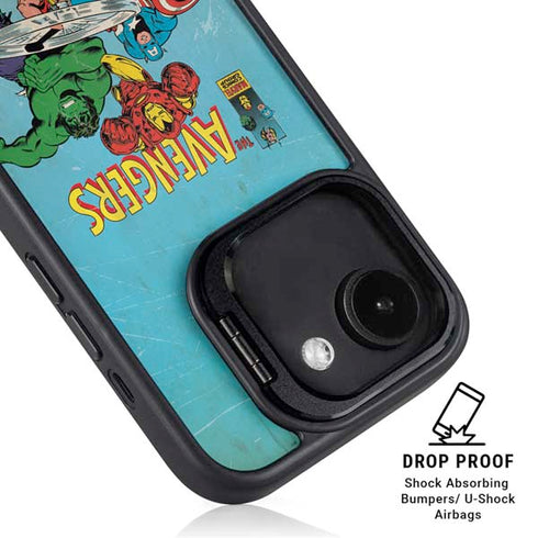 Marvel Classic Comics The Avengers iPhone 16e Kickstand Case