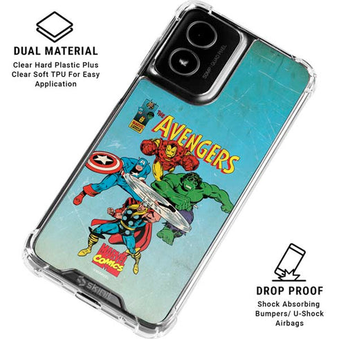 Marvel Classic Comics The Avengers Moto G Power 5G (2024) Clear Case