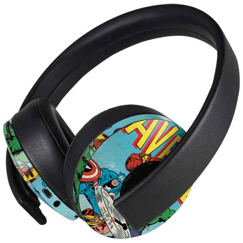 Marvel Classic Comics The Avengers PlayStation 4 Gold Wireless Headset Skin