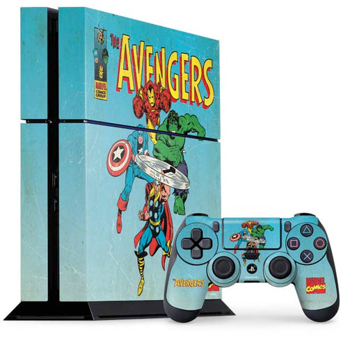 Marvel Classic Comics The Avengers PS4 Console and Controller Bundle Skin