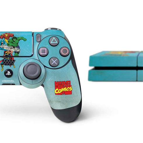 Marvel Classic Comics The Avengers PS4 Console and Controller Bundle Skin