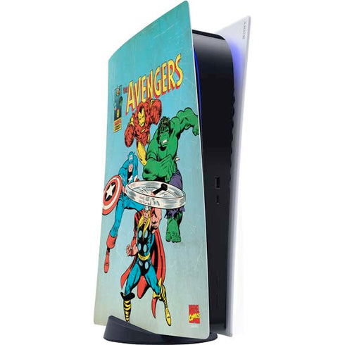 Marvel Classic Comics The Avengers PS5 Digital Edition Console Skin