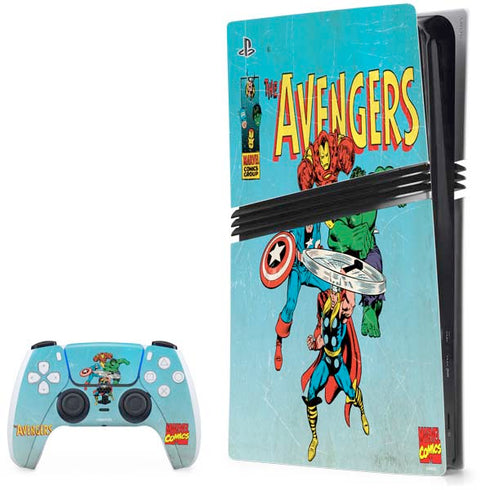 Marvel Classic Comics The Avengers PS5 Pro Bundle Skin