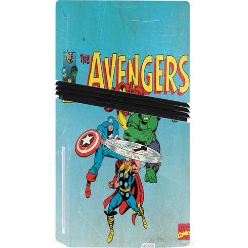 Marvel Classic Comics The Avengers PS5 Pro Disk Console Skin
