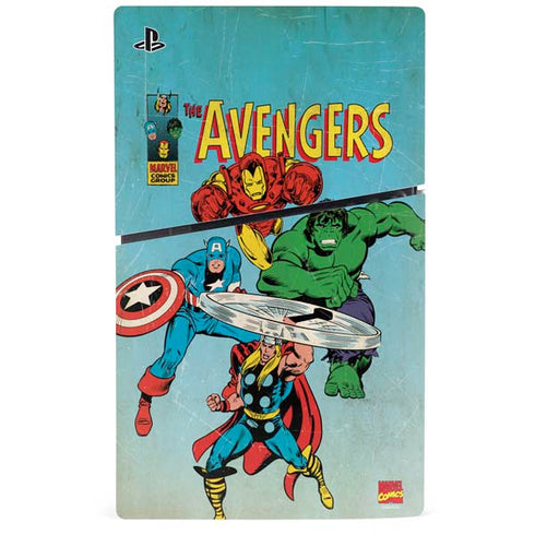Marvel Classic Comics The Avengers PS5 Slim Disk Bundle Skin