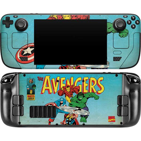 Marvel Classic Comics The Avengers Steam Deck Handheld Gaming Computer Skin