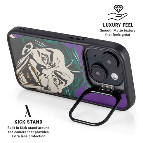 DC Comics The Joker The Classic Art iPhone 15 Kickstand Case