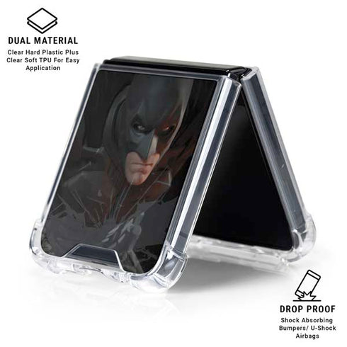 DC Comics The Dark Knight in Action Galaxy Z Flip6 Clear Case
