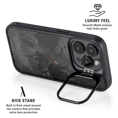 DC Comics The Dark Knight in Action iPhone 15 Pro Kickstand Case