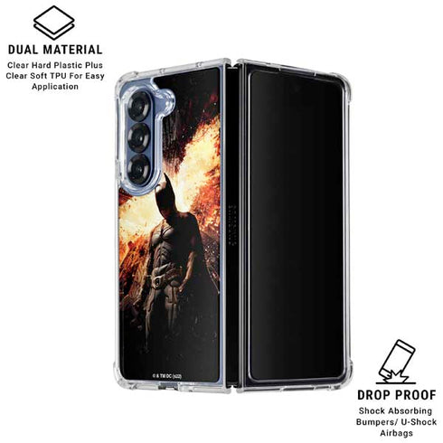 The Dark Knight Rises Movie Poster Galaxy Z Fold6 Clear Case