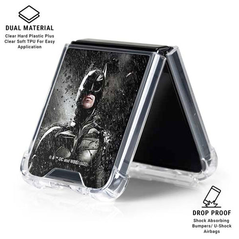The Dark Knight Rises Batman Poster Galaxy Z Flip7 Clear Case
