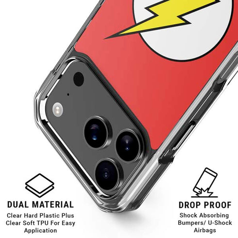 DC Comics The Flash Original Emblem iPhone 18 Pro Clear Case