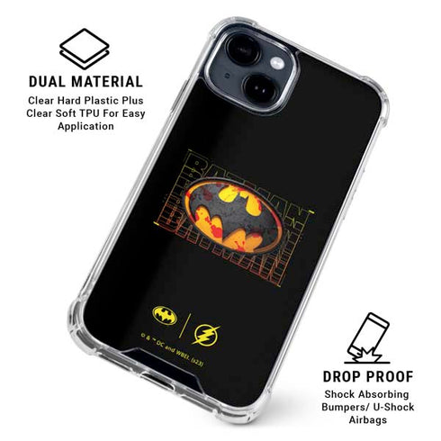 DC Comics The Flash Movie: Batman Bloody Logo iPhone 14 Plus Clear Case
