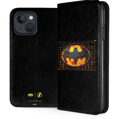 DC Comics The Flash Movie: Batman Bloody Logo iPhone 15 Plus Folio Case