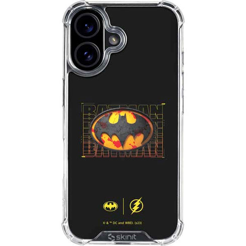 DC Comics The Flash Movie: Batman Bloody Logo iPhone 16 Plus Clear Case