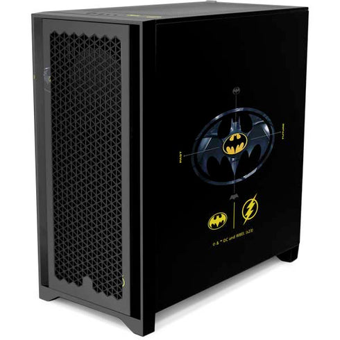 DC Comics The Flash Movie: Batman Multiverse Logos Corsair 4000D Tempered Glass Mid-Tower ATX Case Skin