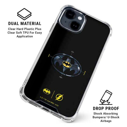 DC Comics The Flash Movie: Batman Multiverse Logos iPhone 15 Clear Case