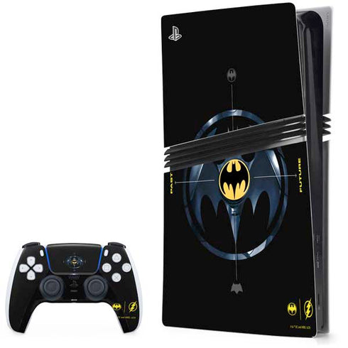 DC Comics The Flash Movie: Batman Multiverse Logos PS5 Pro Bundle Skin