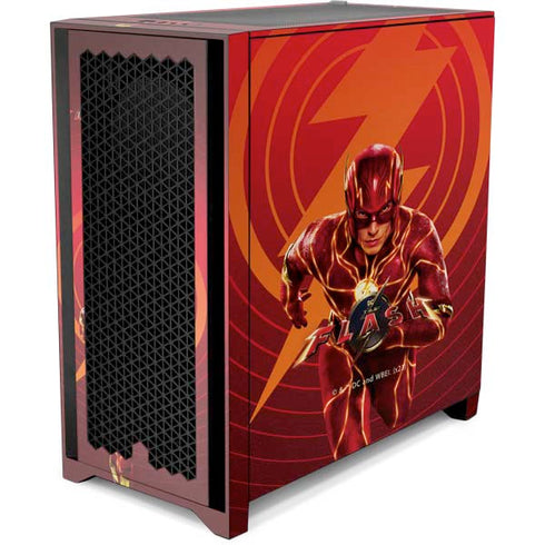 DC Comics The Flash Movie: Flash in Motion Corsair 4000D Tempered Glass Mid-Tower ATX Case Skin
